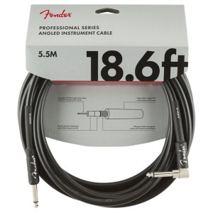 FENDER PROFESSIONAL SERIES INSTRUMENT CABLE STRAIGHT/ANGLE 18.6FT 5.5M  BLACK